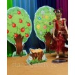 Декорація для дитячого садка: Пень з травою, квітами, грибами