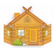Сценічна декорація -  дерев'яний будинок