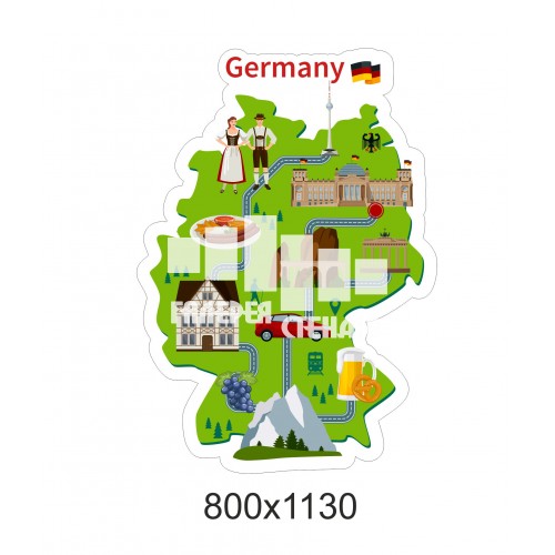 Оформлення кабінету німецької мови: Карта - наклейки на стіни для школи